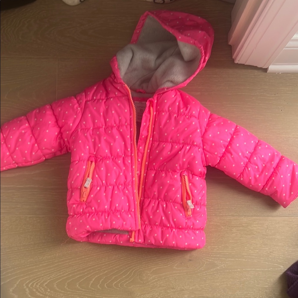 Pink Polka Dot Hooded Jacket